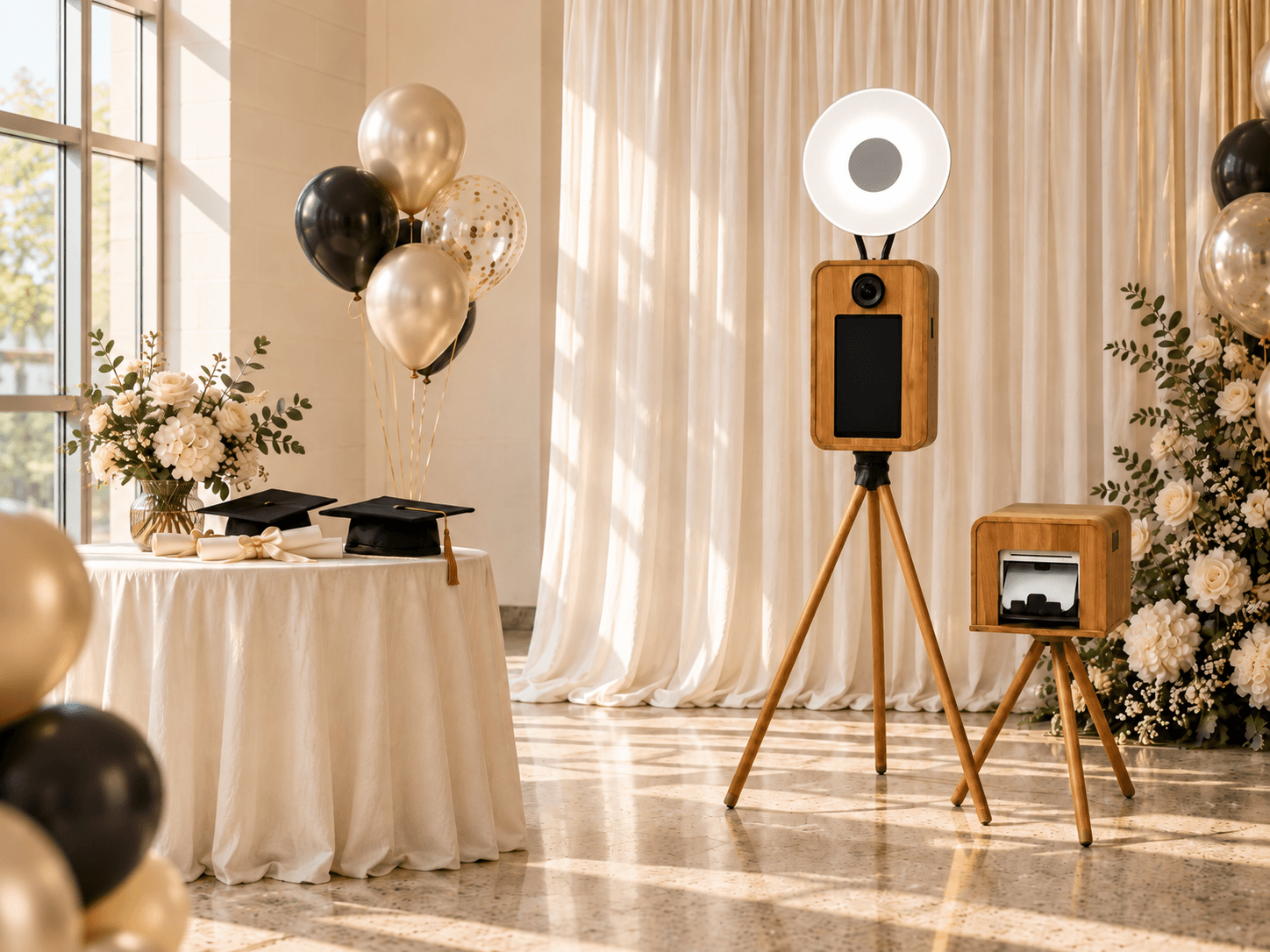 Graduation photo booth setup